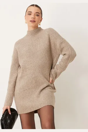 Abercrombie & Fitch Og strikket kjole med rullekrave-Neutral
