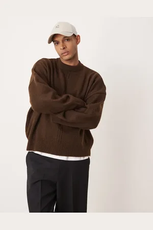 ASOS Striktrøje med pointelle-syninger og rund hals i superoversized firkantet pasform