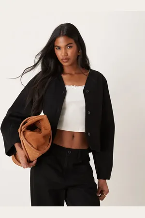 ASOS Denimjakke med sømdetaljer og formede ærmer