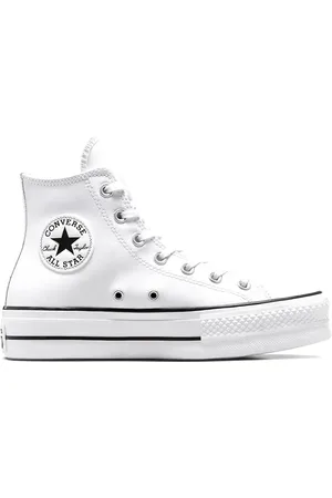 Converse Chuck Taylor - All Star Hi Lift - Hvide sneakers i læder