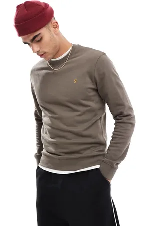 Farah Tim - Svampegrå sweatshirt med rund hals