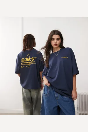 COLLUSION Unisex - T-shirt med firkantet pasform og grafisk print