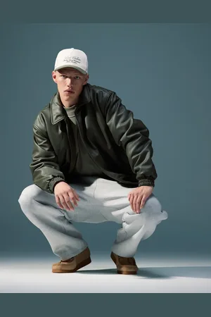 ASOS Kakigrøn, oversized og vatteret Harrington-jakke i imiteret læder