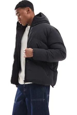 Brave Soul Oversized dynejakke med hætte og quiltet chevron-mønster