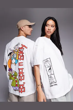 ASOS Unisex - og oversized T-shirt med forhøjet officielt Ed, Edd n Eddy-print-Neutral