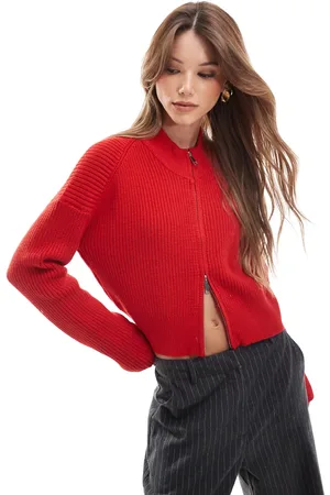 Pull&Bear Og superkort cardigan med lynlås