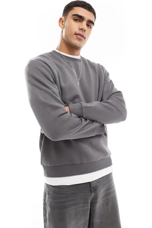 JACK & JONES Mørkegrå oversized trøje med rund hals