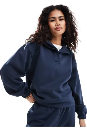 ASOS Oversized henley-sweatshirt - Del af sæt-Brun