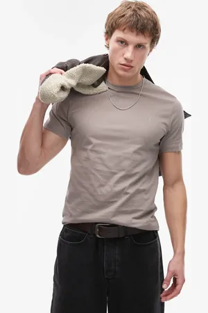AllSaints Brace - T-shirt i børstet bomuld-Neutral