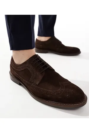 ASOS Mørkebrune broguesko med snøre i ruskind