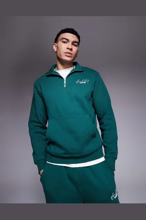 River Island Sweatshirt med halv lynlås og 