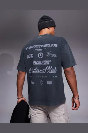 The Couture Club T-shirt med forvasket grafisk rygprint af arkivlogoer