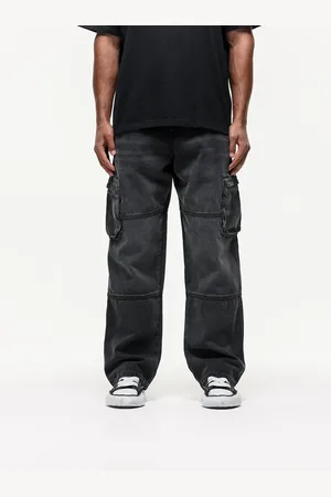 Good For Nothing Cargo-jeans i vintage-vask-Grå