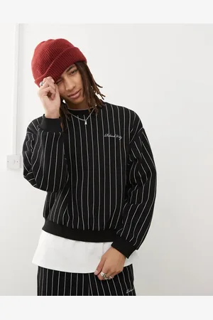 Reclaimed Oversized sweatshirt med nålestriber i firkantet pasform