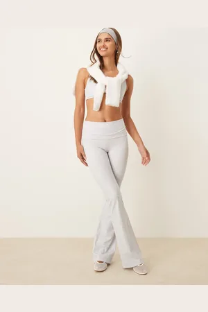 Tala DayFlex - Gråmelerede leggings med svaj og foldet taljebånd