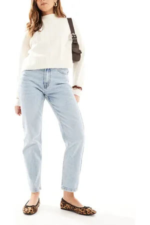 Stradivarius Vasket smalle mom-jeans med stretch i bomuld