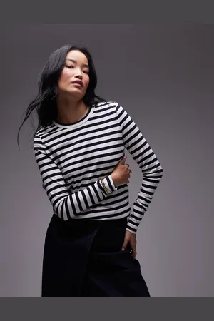 ARKET Marineblå- og hvid-stribet T-shirt med lange ærmer-Multifarvet