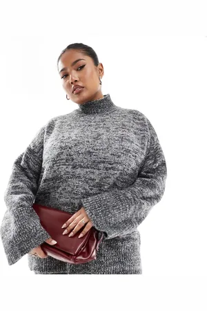 VERO MODA Meleret sort/hvid oversized rullekravebluse - Del af sæt