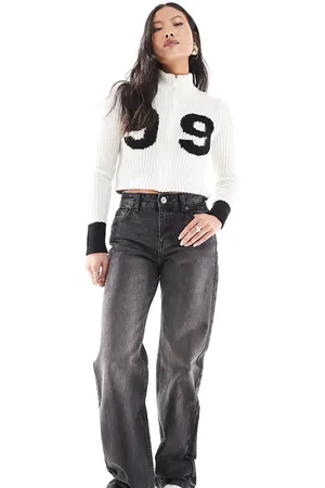 Pull&Bear Petite - Sorte jeans med mellemhøj talje og lige ben