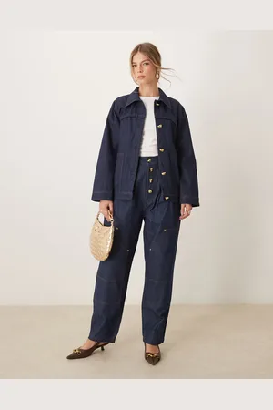 Ghospell Indigoblå denimjeans med høj talje - Del af sæt
