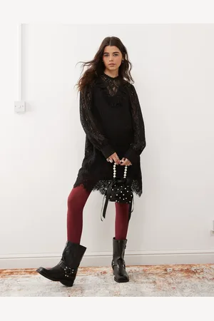 Miss Selfridge Victoriana - minikjole i blondestof