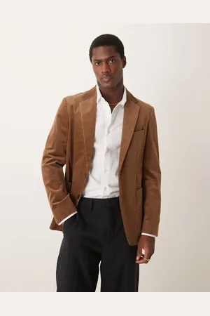MANGO Mellembrun blazer i fløjl