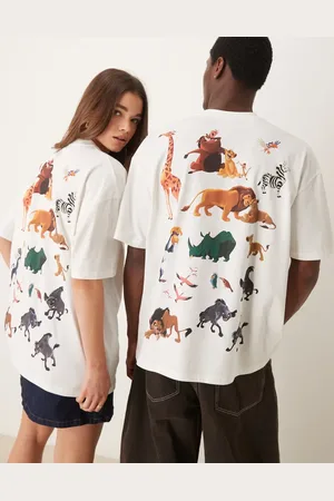 ASOS Unisex - Beige oversized T-shirt med 