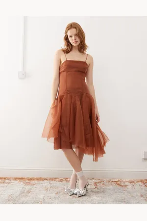 Reclaimed Midi-festkjole i organza