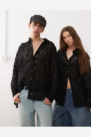 Reclaimed Unisex - blondeskjorte med lange ærmer