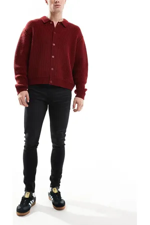 ASOS Spray on-jeans i power stretch i vasket sort