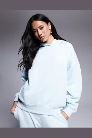 Kaiia Design - Lyseblå oversized hættetrøje med boblelogo - Del af sæt
