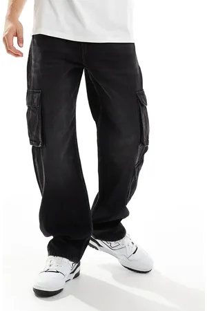 Cotton On Cotton On - Posede jeans med kontrasterende syninger i falmet sort
