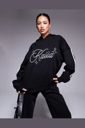 Kaiia Oversized hættetrøje med stribe på ærmerne - Del af sæt