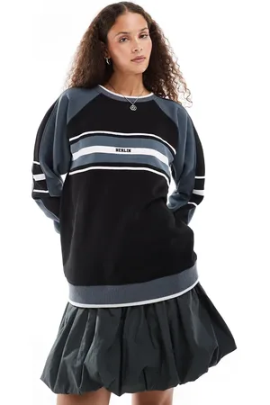 Daisy Street Sort og grå baggy sweatshirt i retrostil