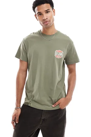 Lee Grøn T-shirt med retro-logo i afslappet pasform
