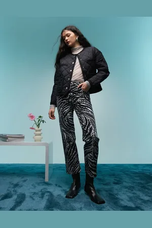 Bimba y Lola Jeans med lige ben og hvidt zebraprint
