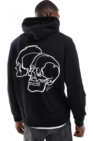 JACK & JONES Og oversized hættetrøje med dødningehovedprint på ryggen