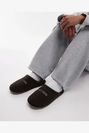 Tommy Hilfiger Mørkebrune hjemmesko i plys