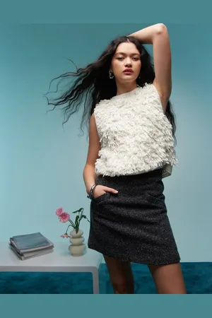 Bimba y Lola Skræddersyet mininederdel i tweed