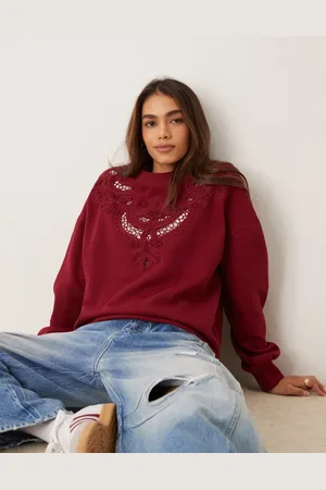 Miss Selfridge Sweatshirt med broderede udskæringer-Sort