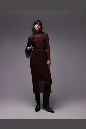 & OTHER STORIES Plisseret midikjole med leopardprint i mesh-Multifarvet