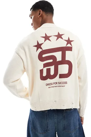 Pull&Bear STWD - strikket trøje med print på ryggen