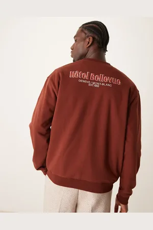 MANGO Bordeauxrød sweatshirt med grafisk print og rund hals