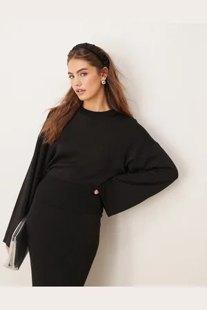 Gina Tricot Sweater med brede ærmer i metallisk fin strik - Del af sæt