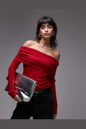 MANGO Offshoulder-top med lange ærmer