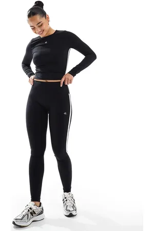 4th & Reckless X Felicia Wedin - Apres Ski - Indra - Sorte træningsleggings med kontrasterende tittekanter - Del af sæt