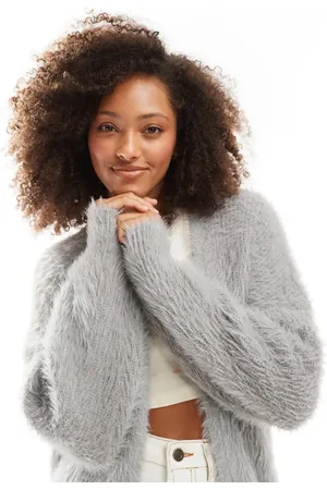 Cotton On Cotton On - Lysegrå og longline cardigan i imiteret pels