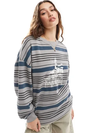 Daisy Street Sweatshirt med retro-striber og 