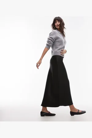 MANGO Midinederdel i satin