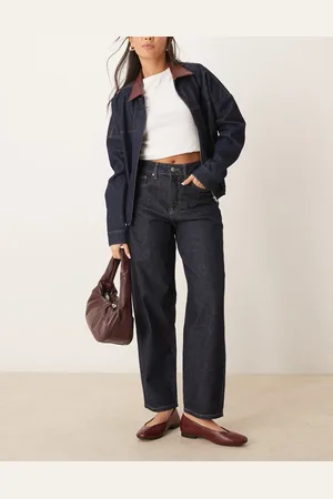 Gina Tricot Jeans med tøndeformede ben i indigoblå skyllevask
